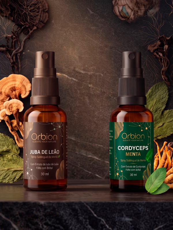 Combo 2: Orbion Sprays – Juba de Leão + Cordyceps Menta
